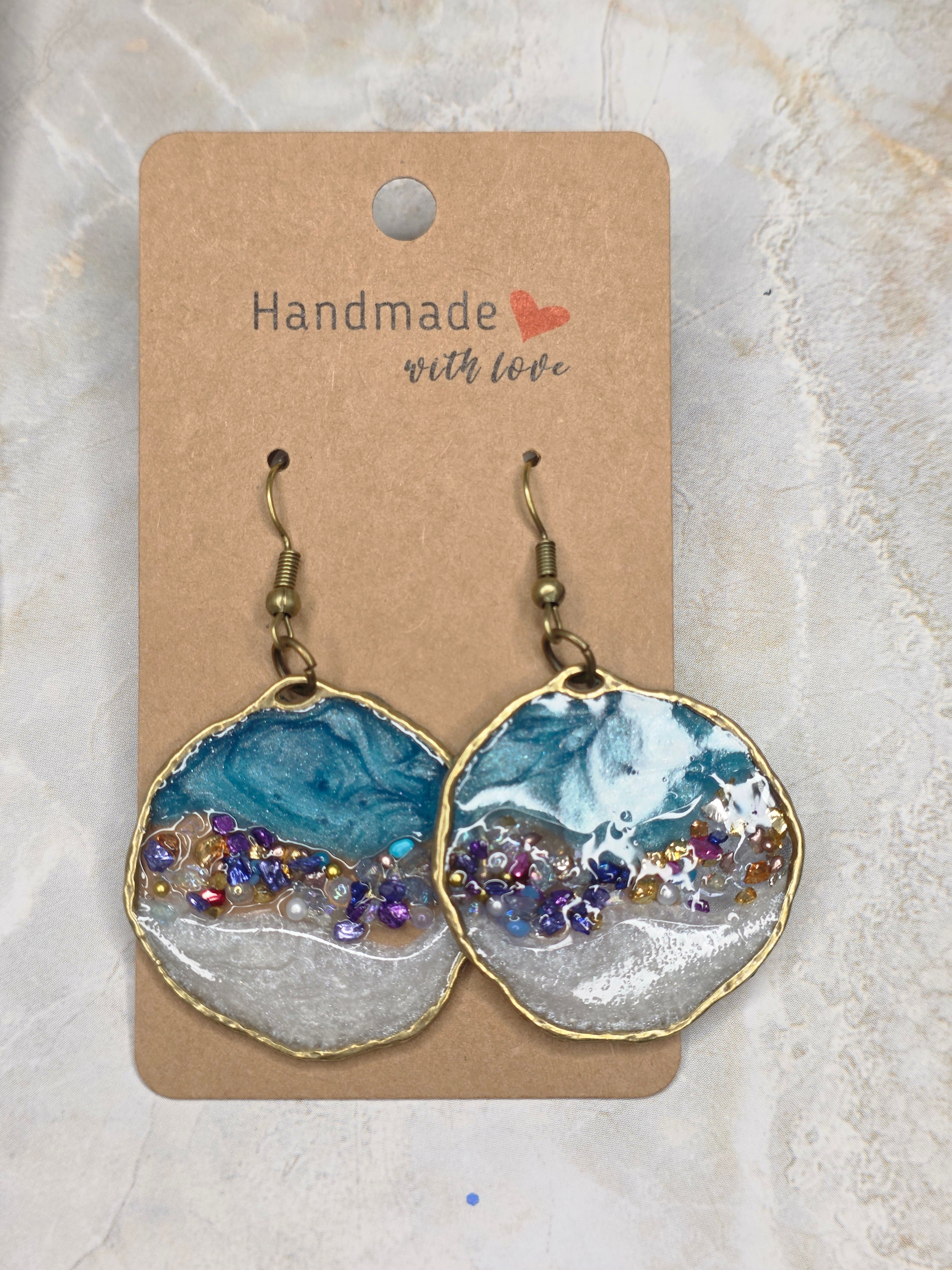 Ocean Wave Resin Earrings