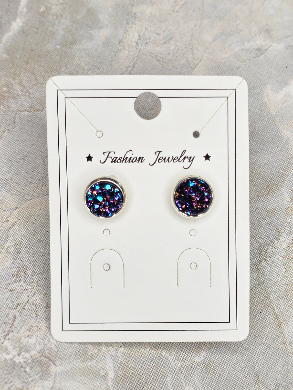 Druzy Faux Geode Stud Earrings