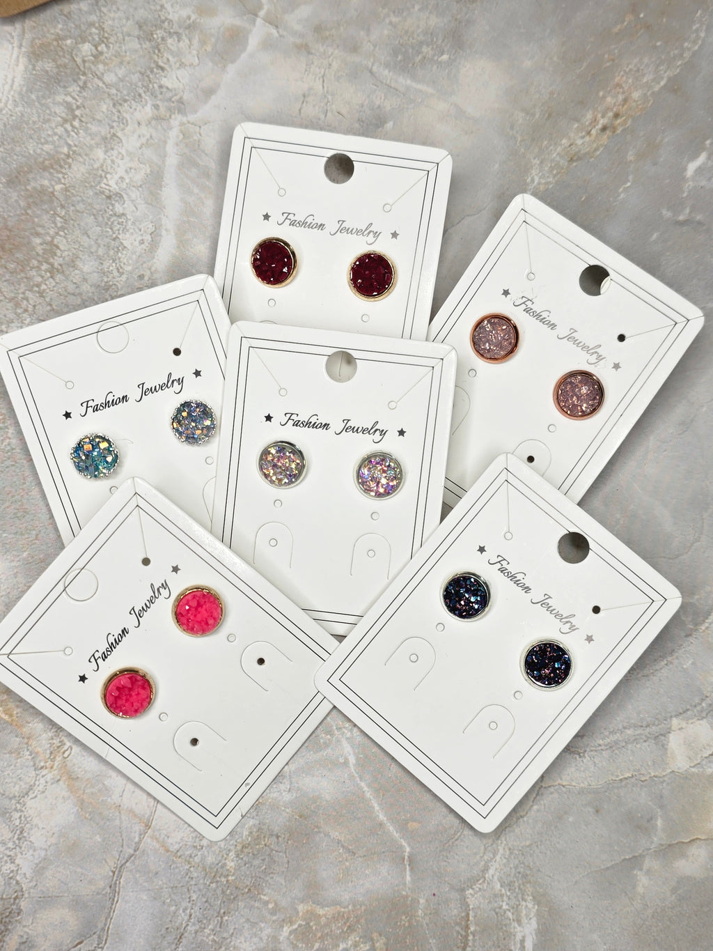 Druzy Faux Geode Stud Earrings