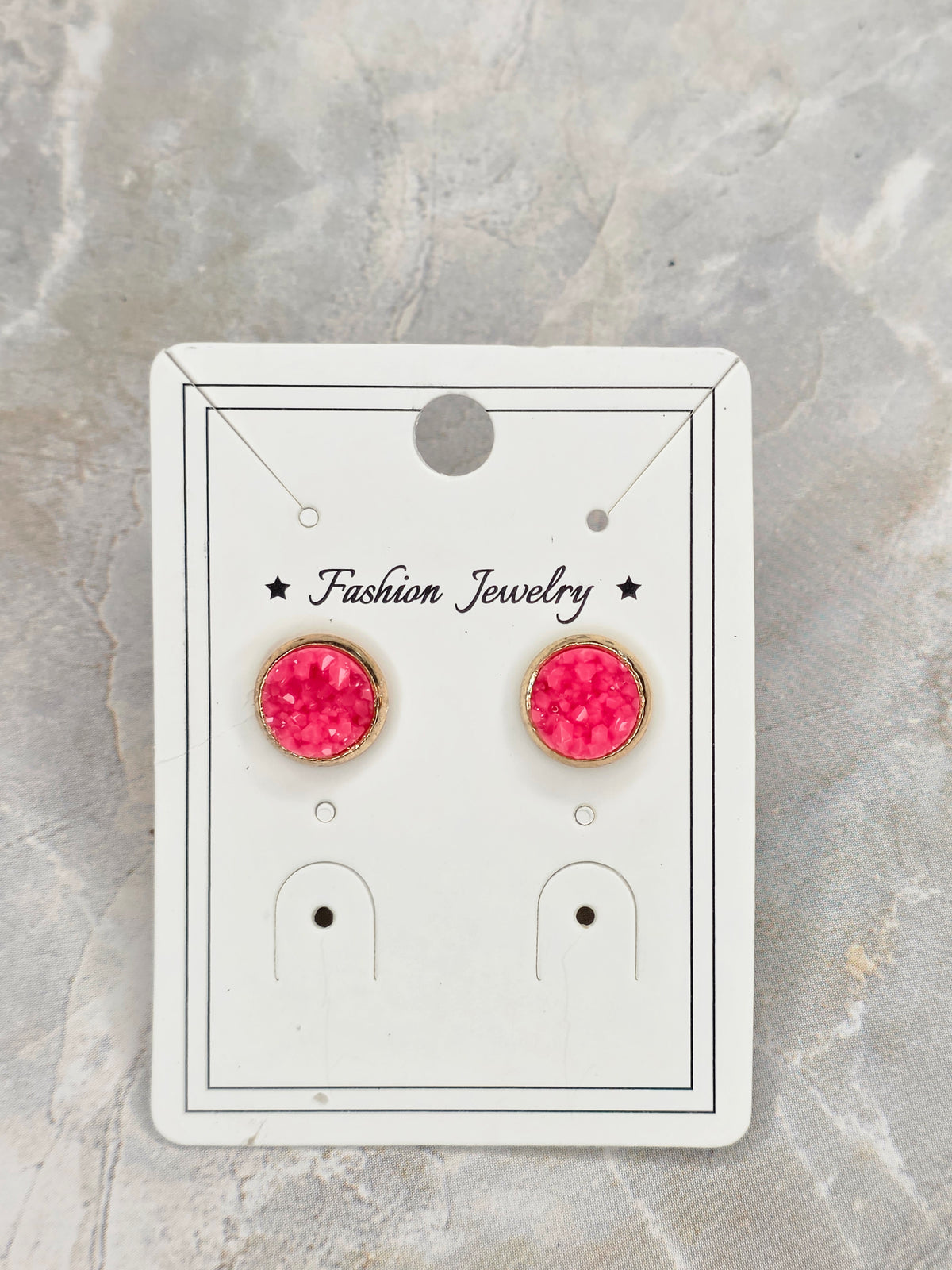 Druzy Faux Geode Stud Earrings