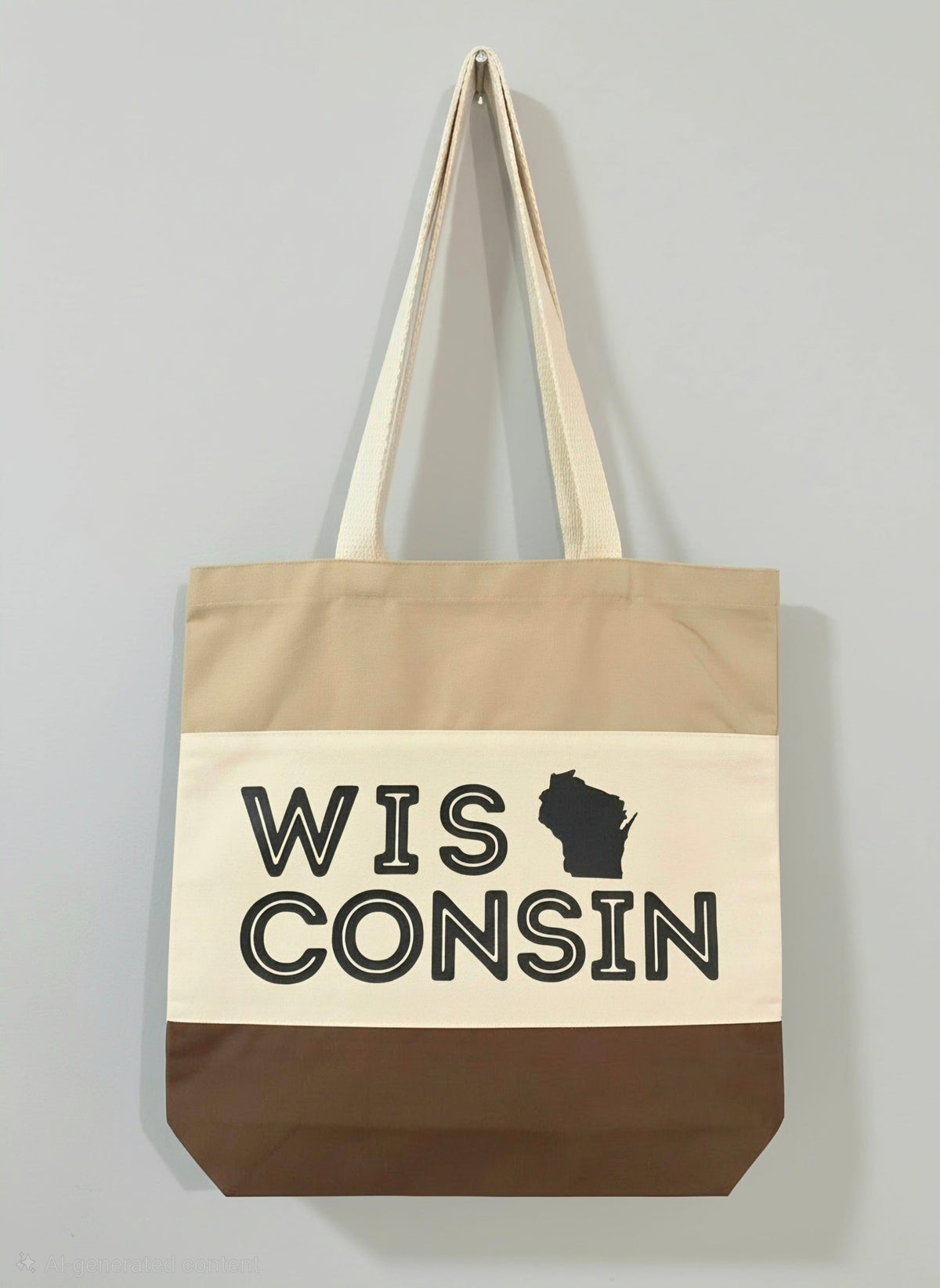 Wisconsin Brown Canvas Tote Bag