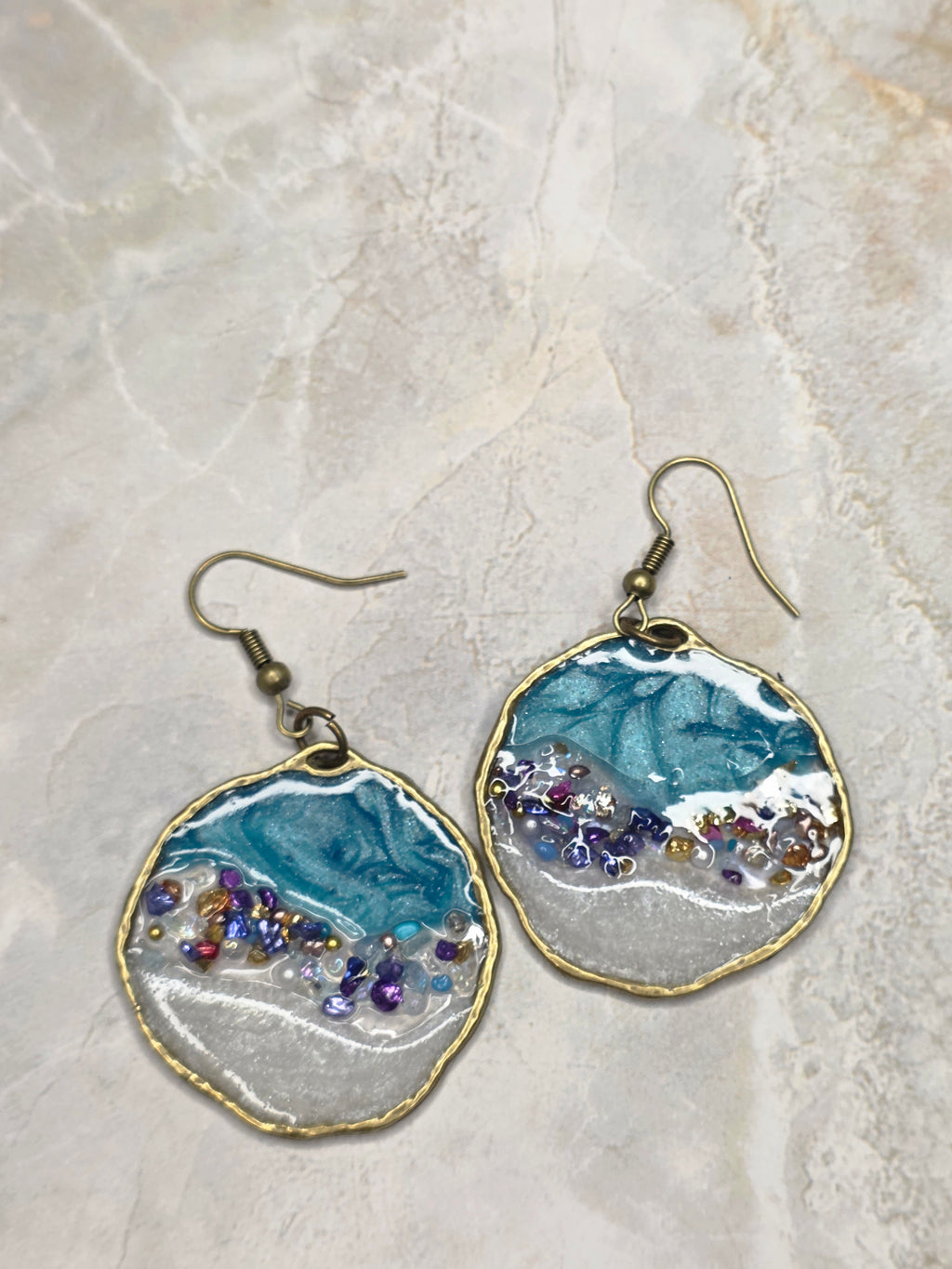 Ocean Wave Resin Earrings