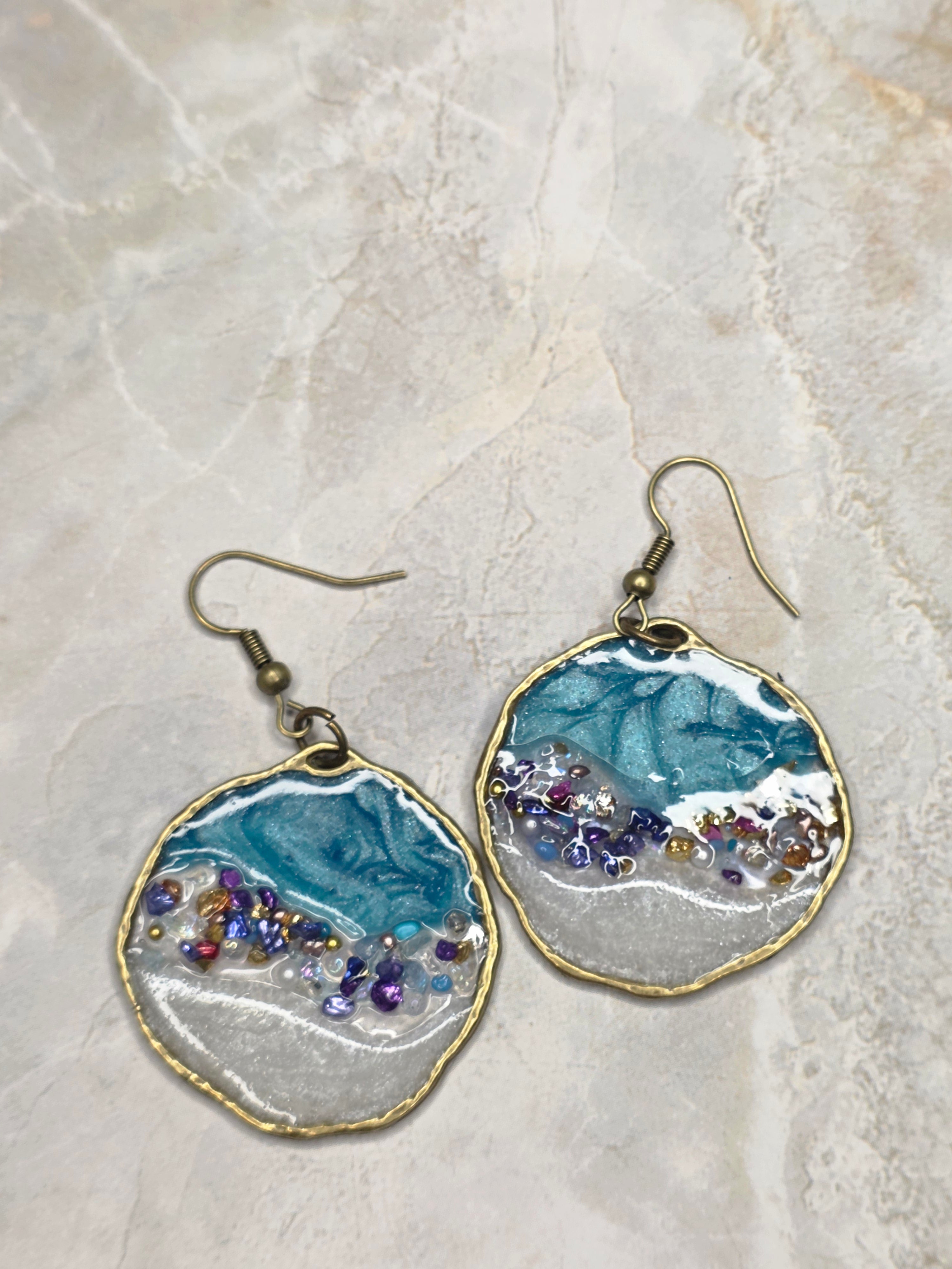 Ocean Wave Resin Earrings