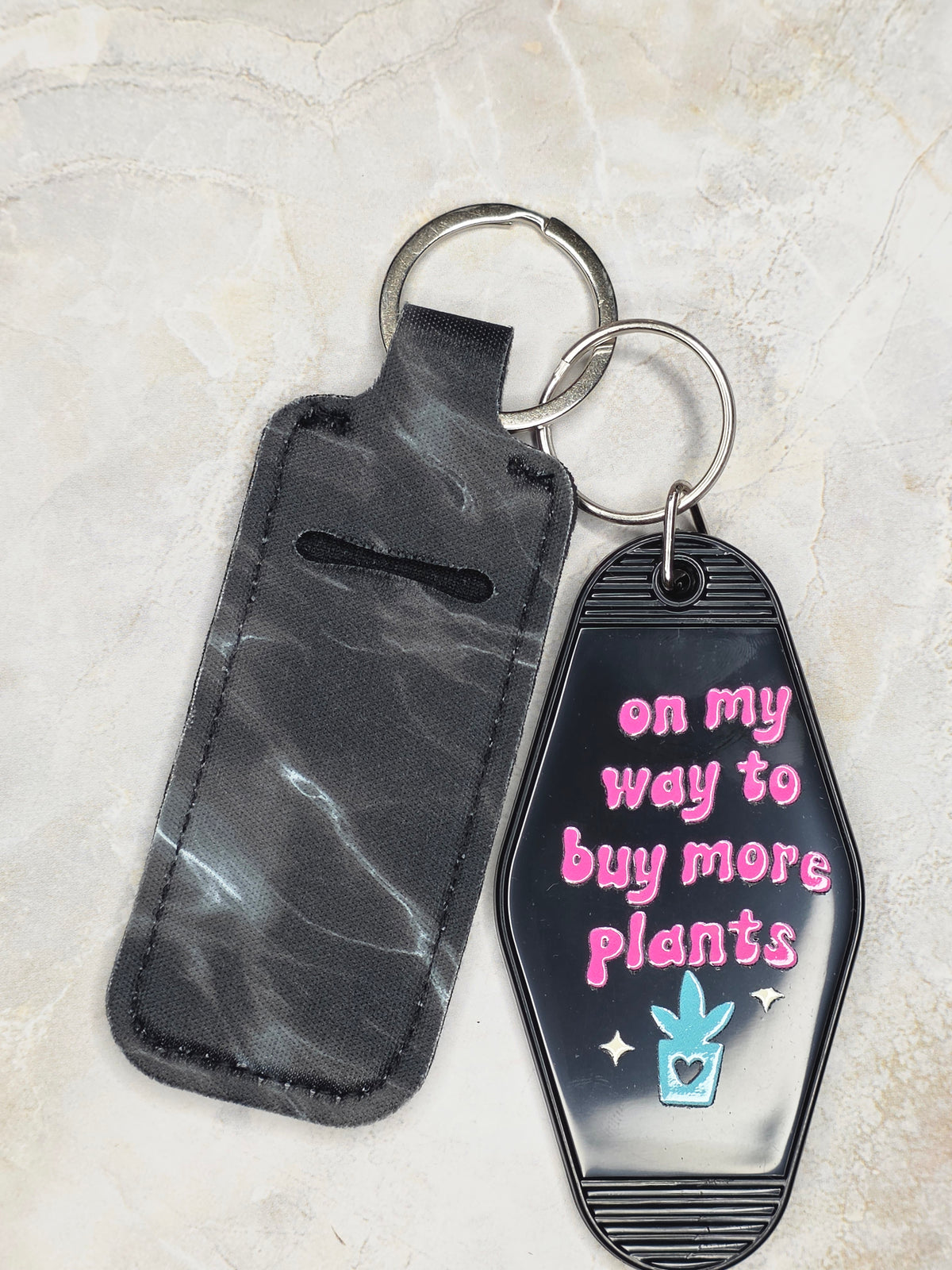 On My Way to Buy More Plants Motel Keychain with Lip Balm Holder