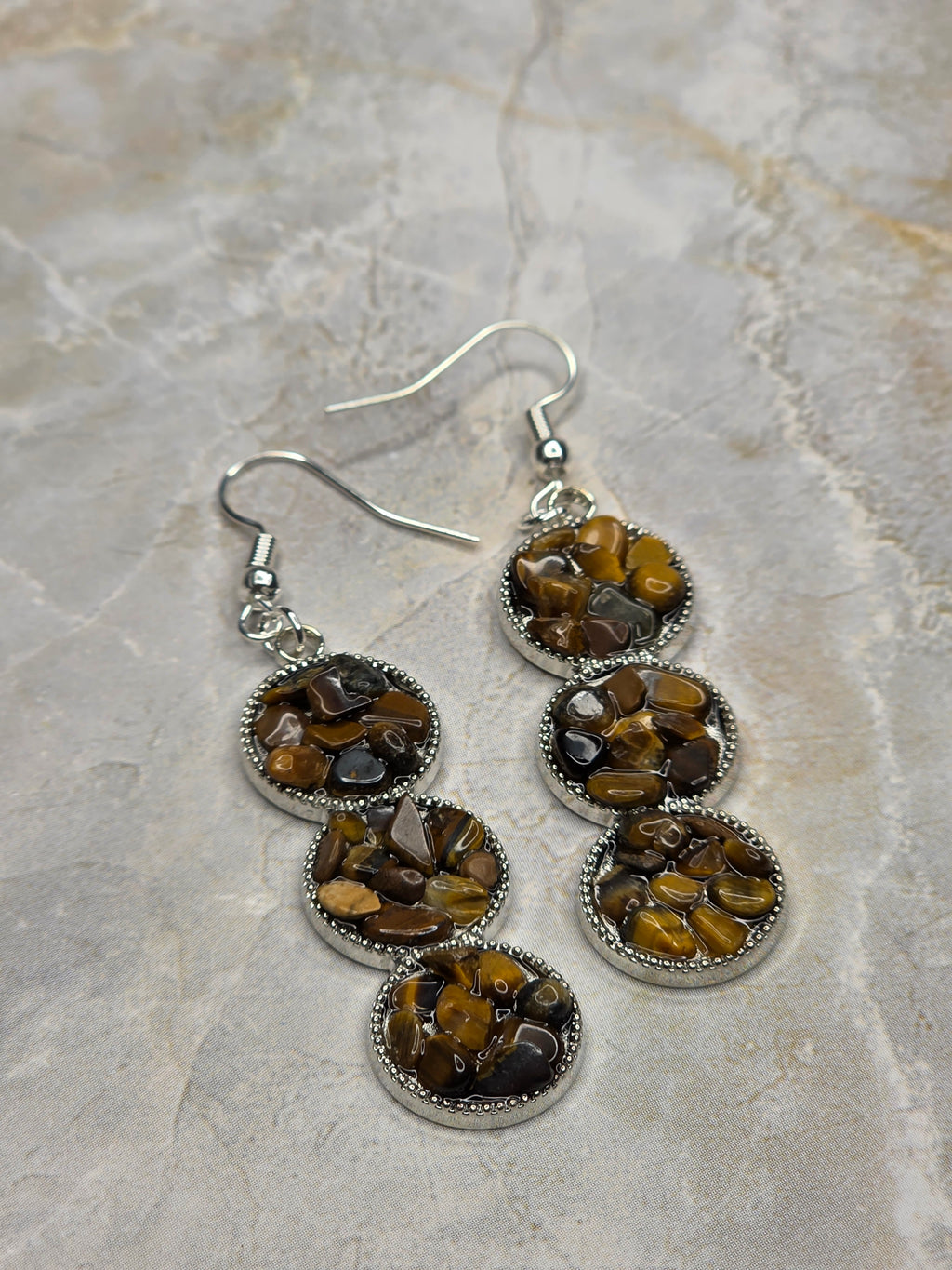 Tiger's Eye Triple Drop Earrings
