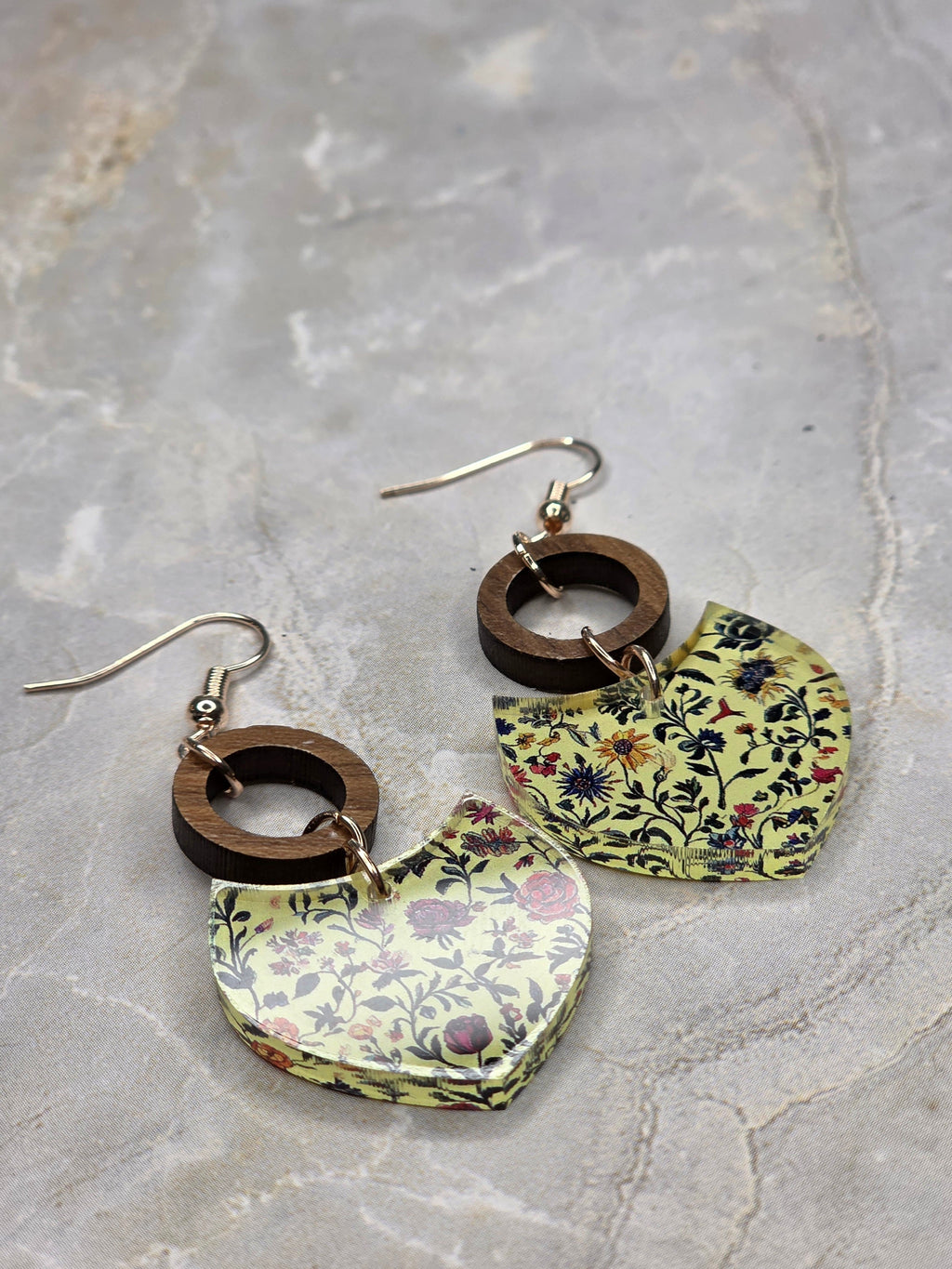 Wildflower Garden Wood & Resin Earrings