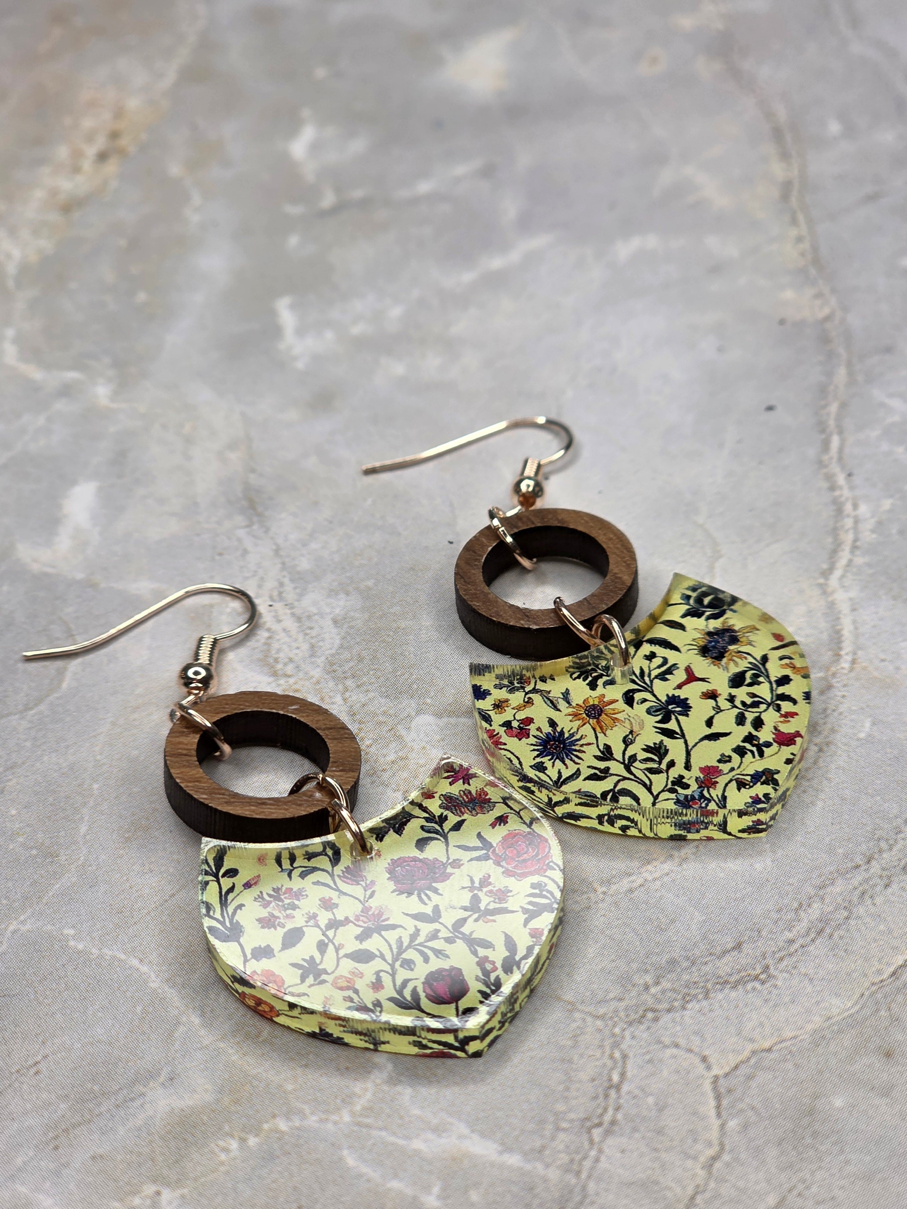 Wildflower Garden Wood & Resin Earrings