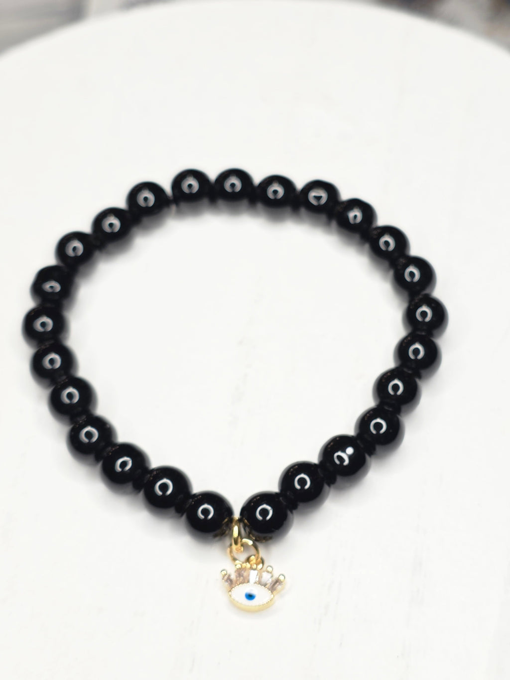Black Obsidian Evil Eye Charm Bracelet