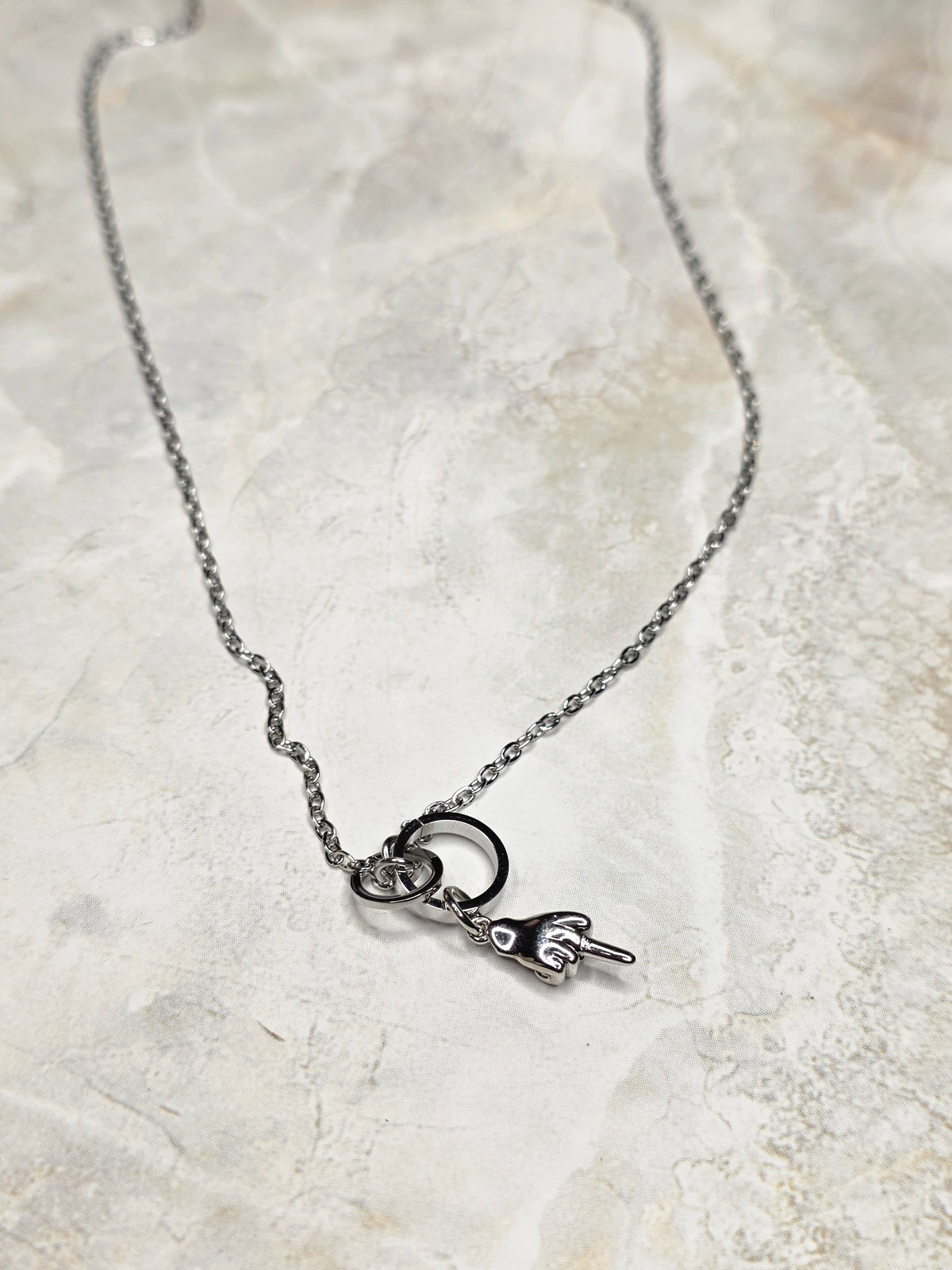 Middle Finger Charm Necklace