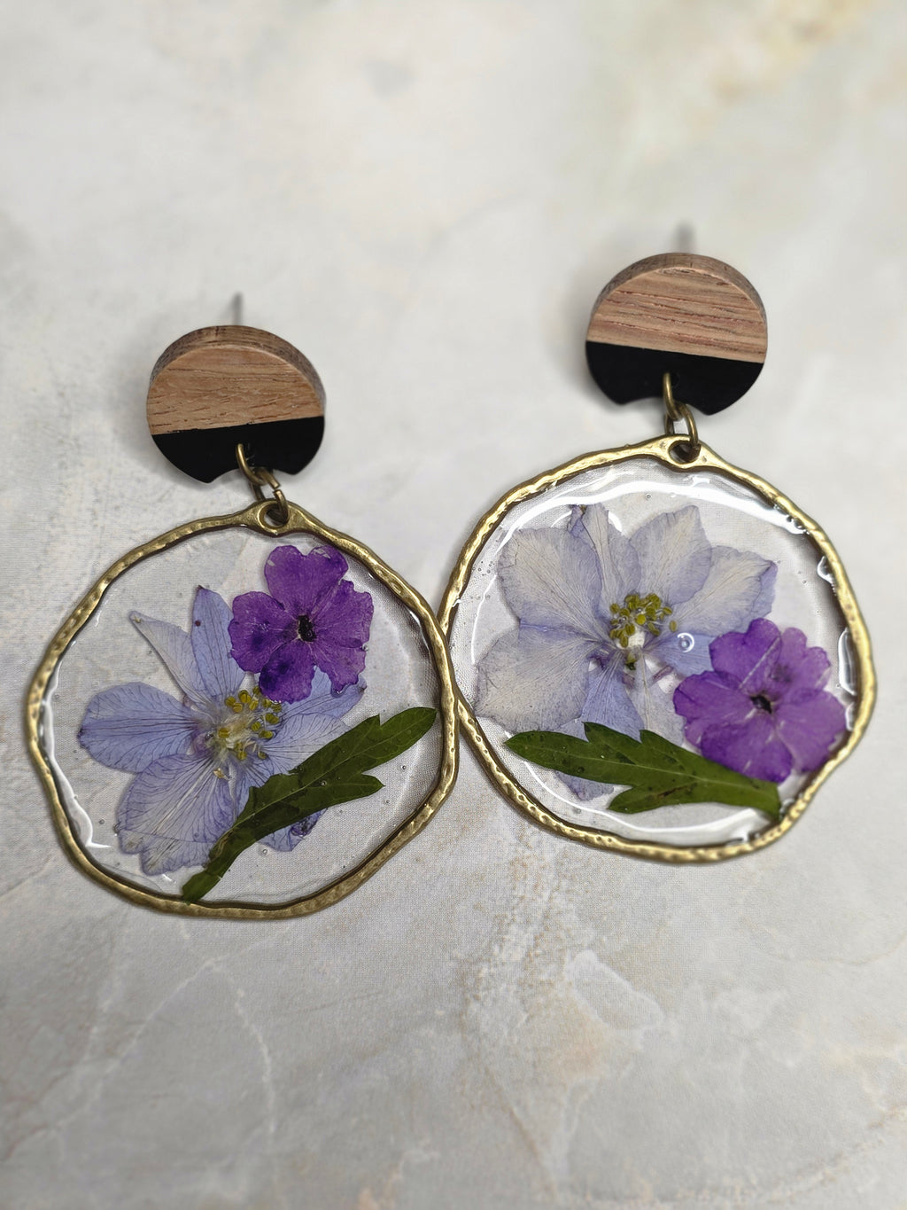Purple Floral Earrings
