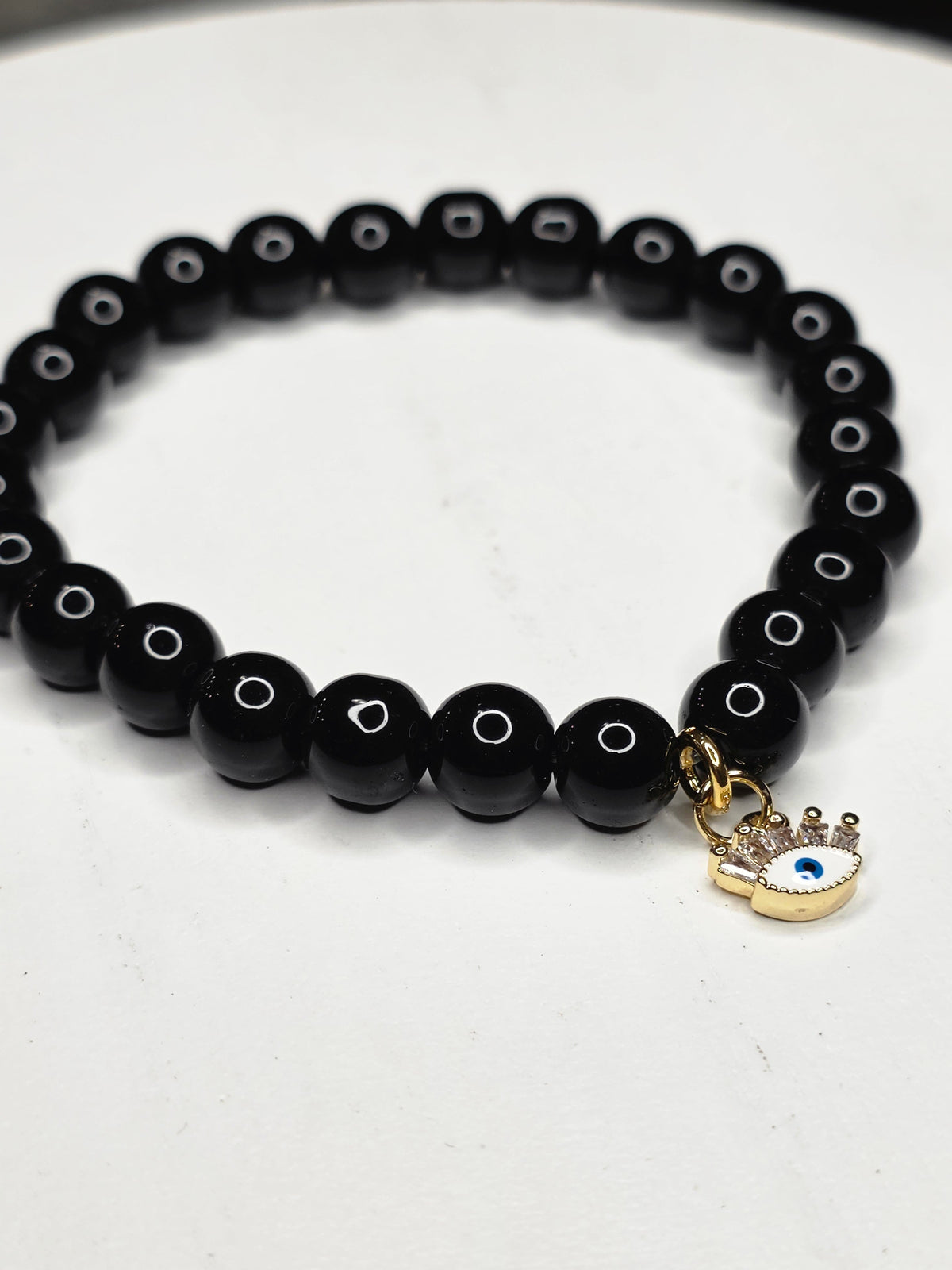 Black Obsidian Evil Eye Charm Bracelet