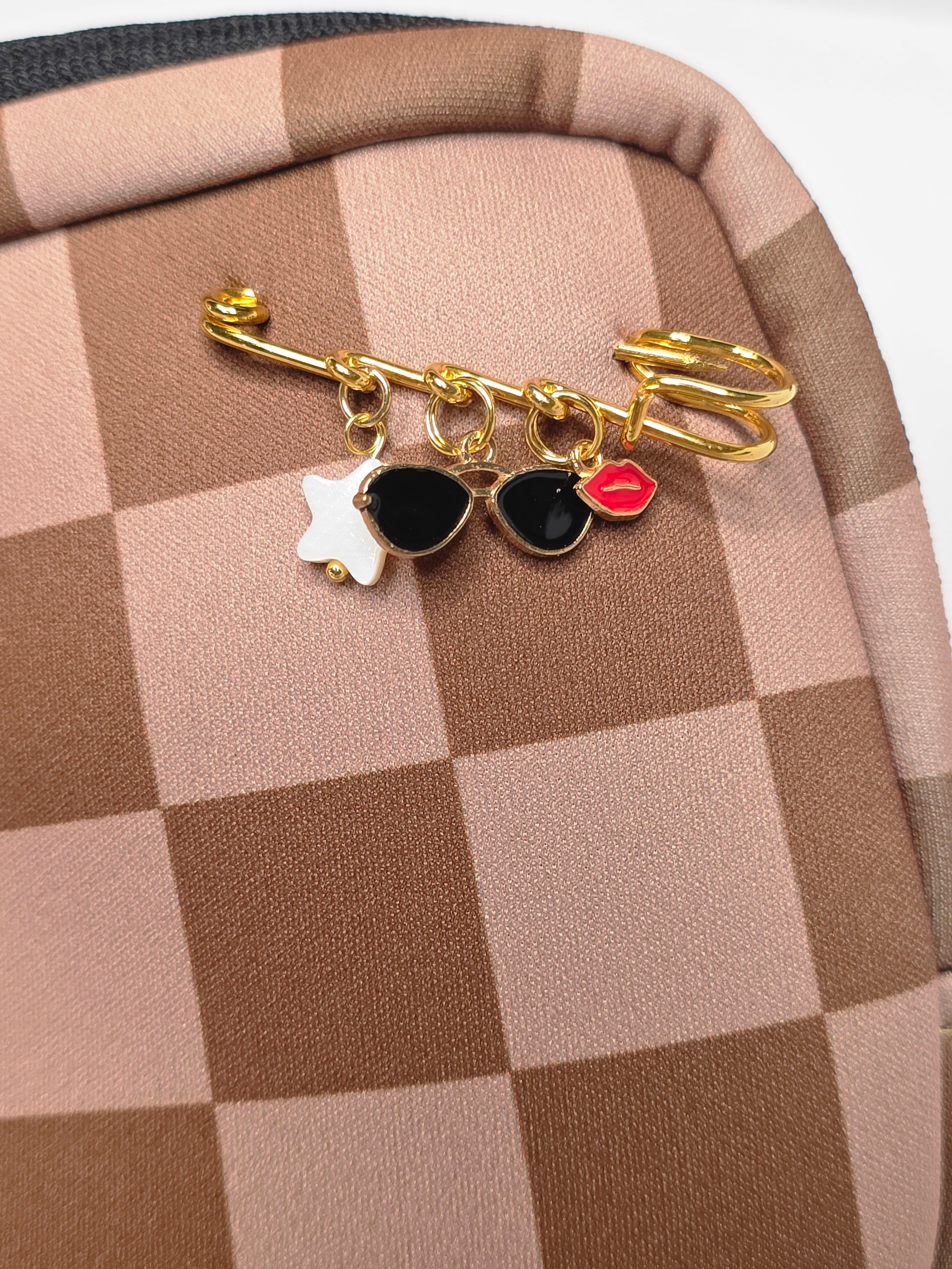 Checkered Charm Crossbody Bag