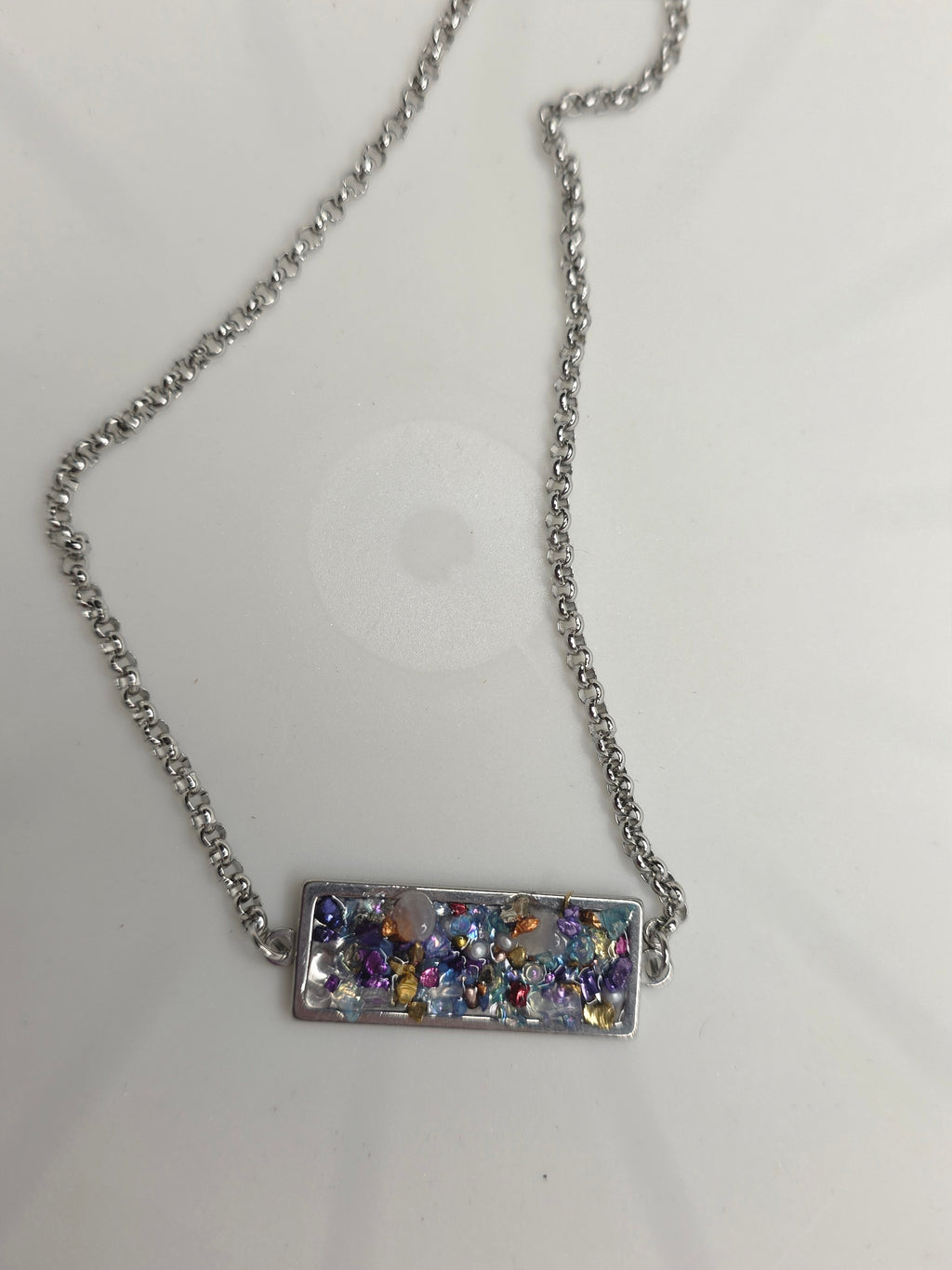 Confetti Resin Bar Necklace