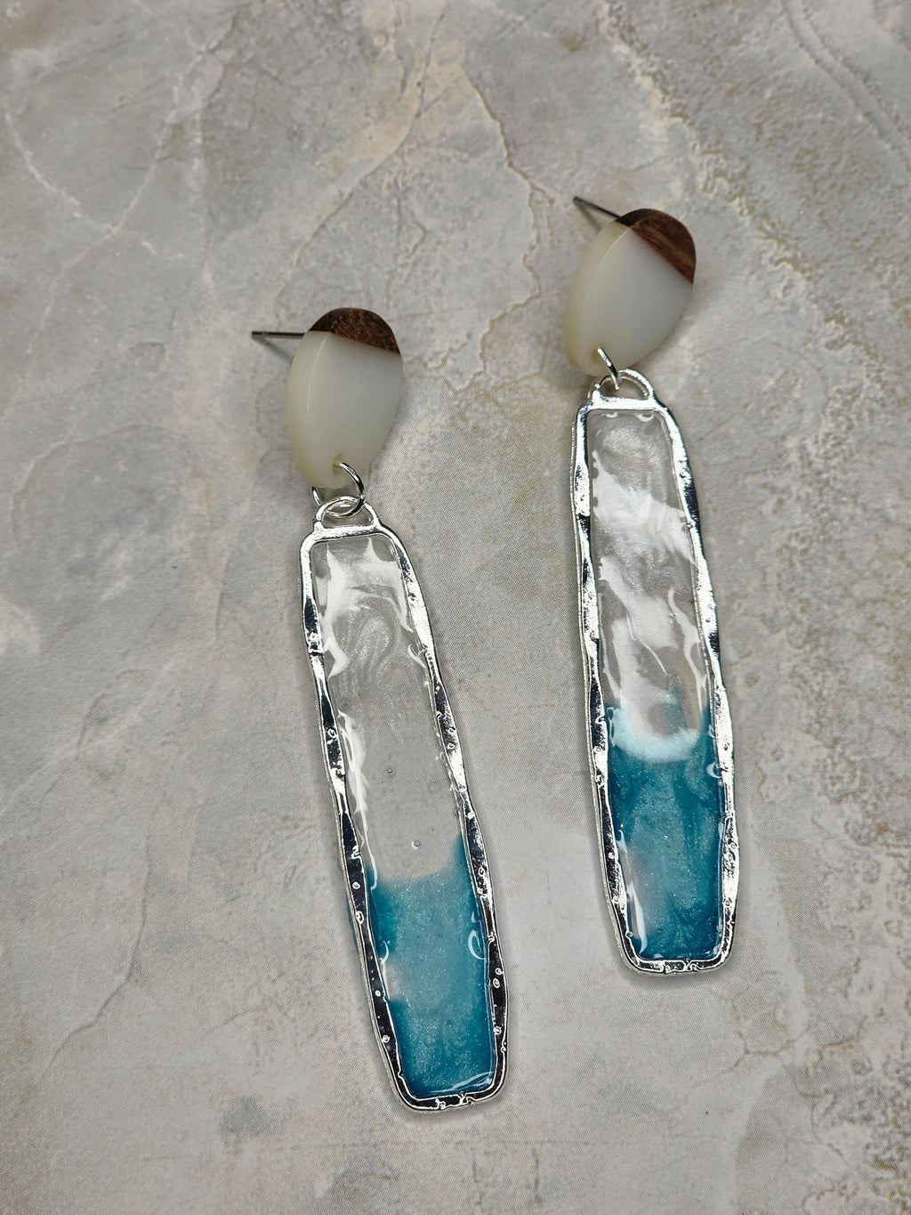 Ocean Wave Resin Drop Earrings
