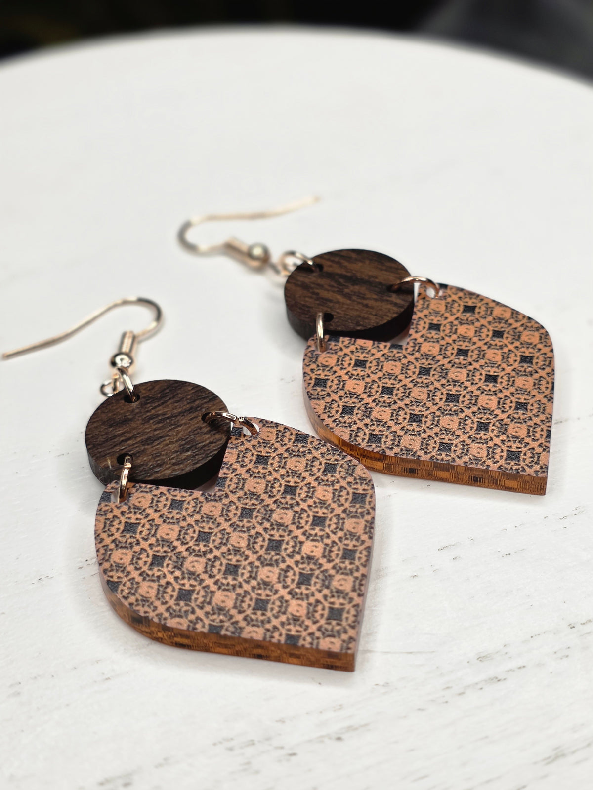 Brown Geometric Boho Earrings