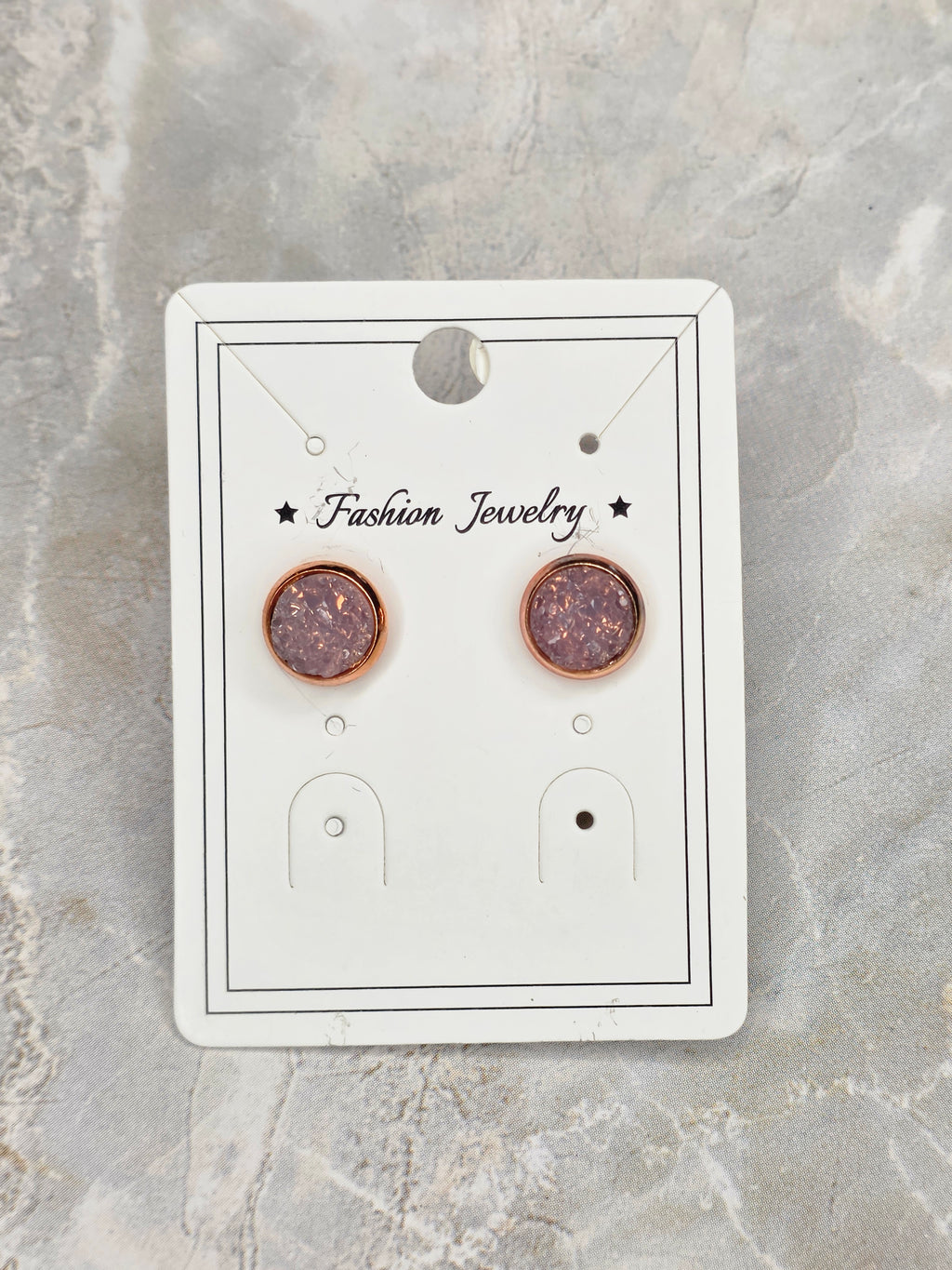 Druzy Faux Geode Stud Earrings