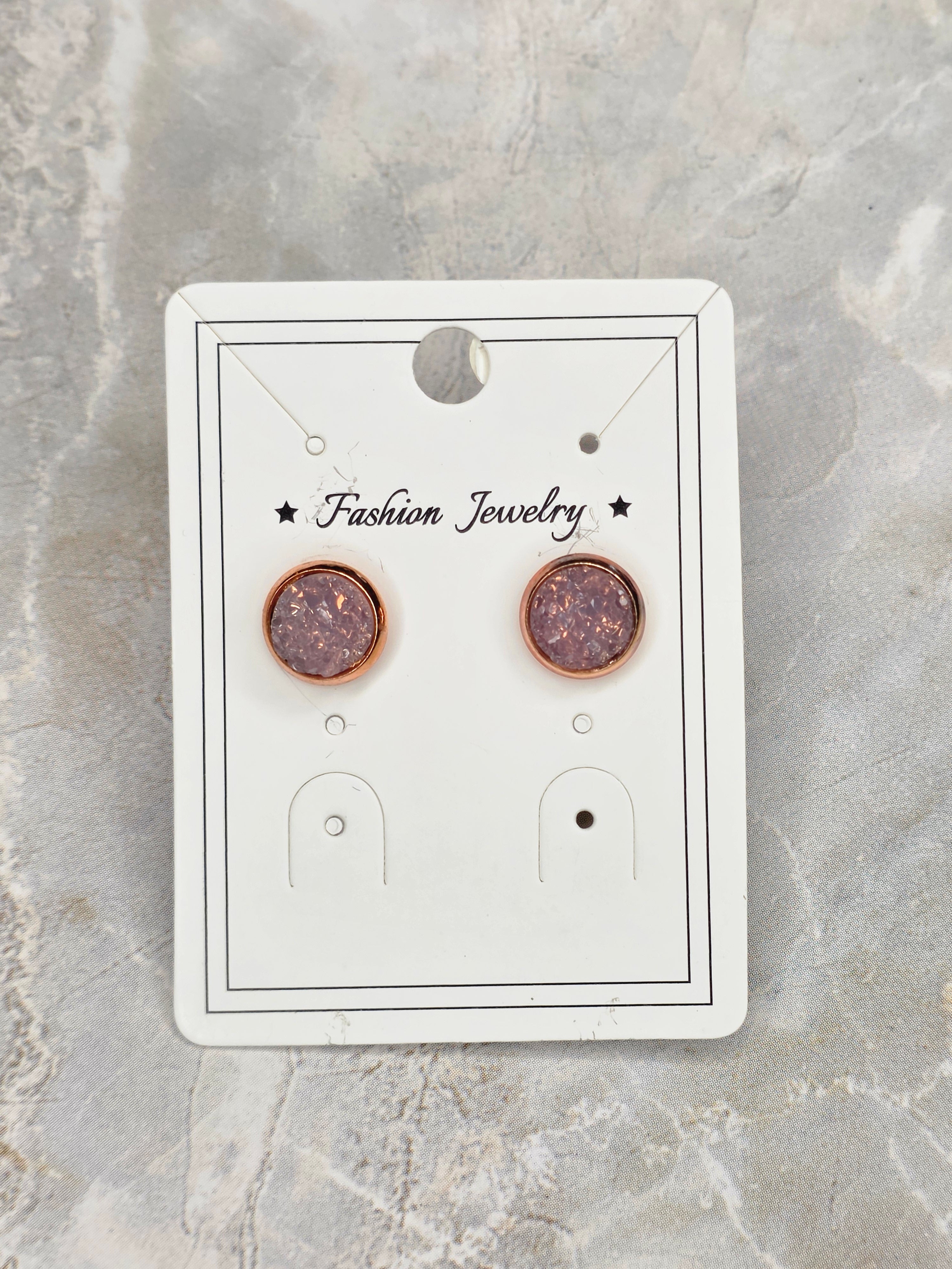 Druzy Faux Geode Stud Earrings
