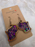Wisconsin Resin Earrings - Wood Frame