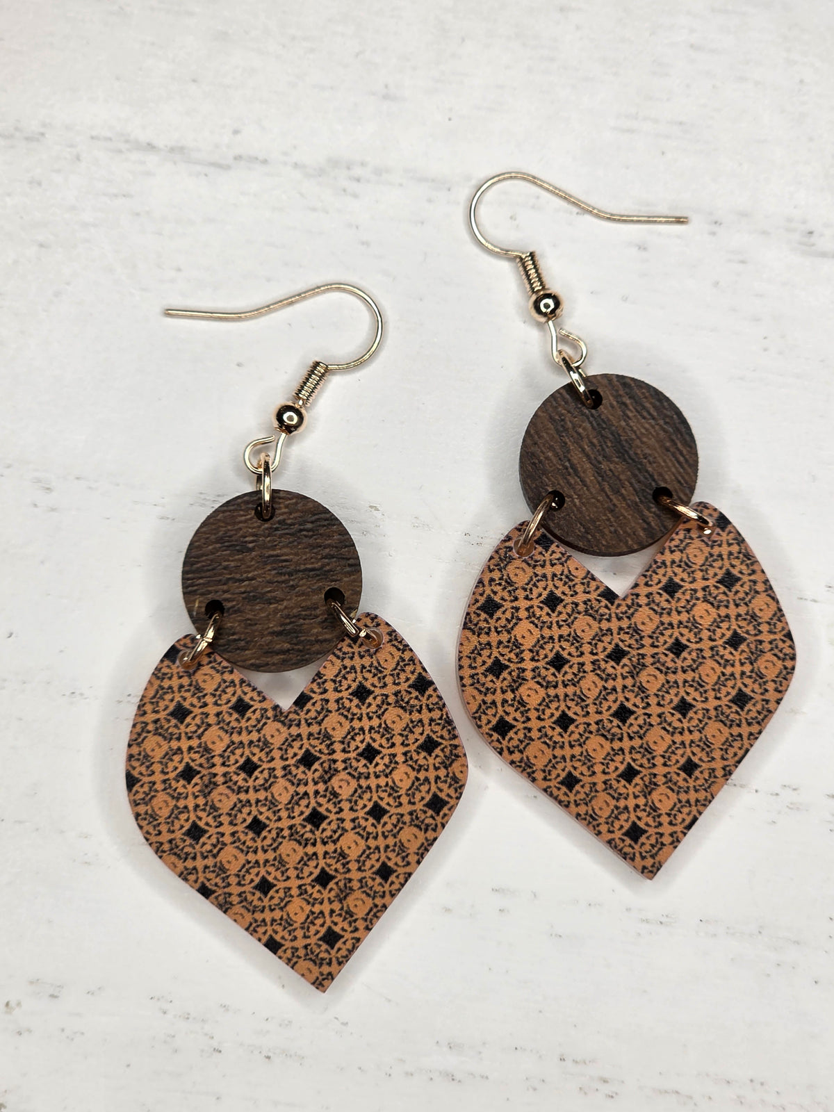 Brown Geometric Boho Earrings