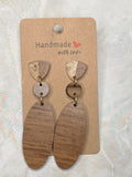 Resin & Wood Geo Dangle Earrings