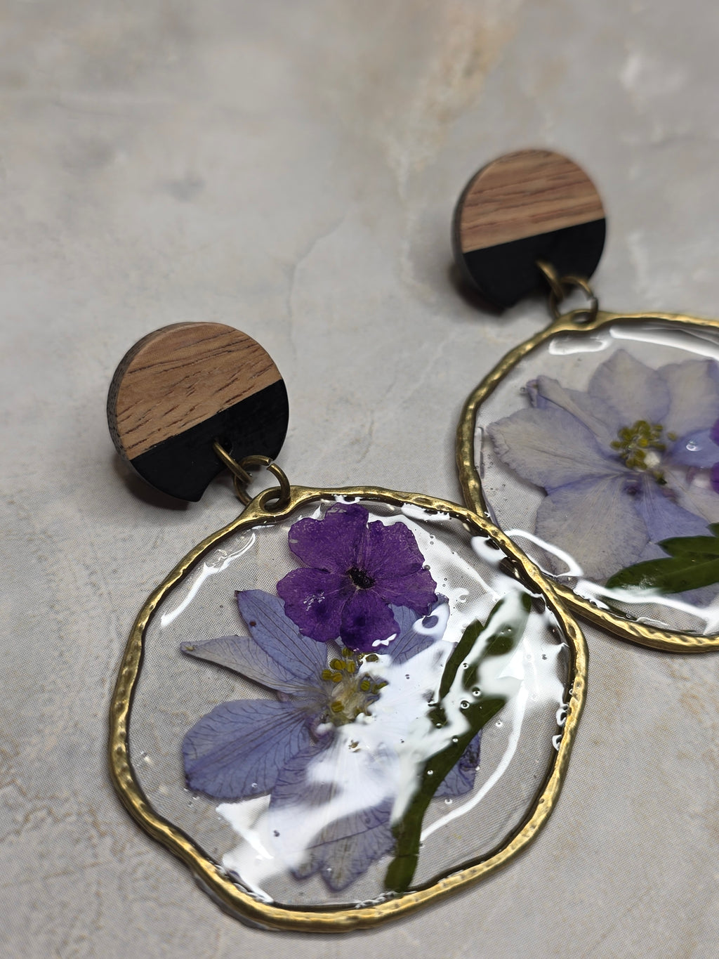 Purple Floral Earrings