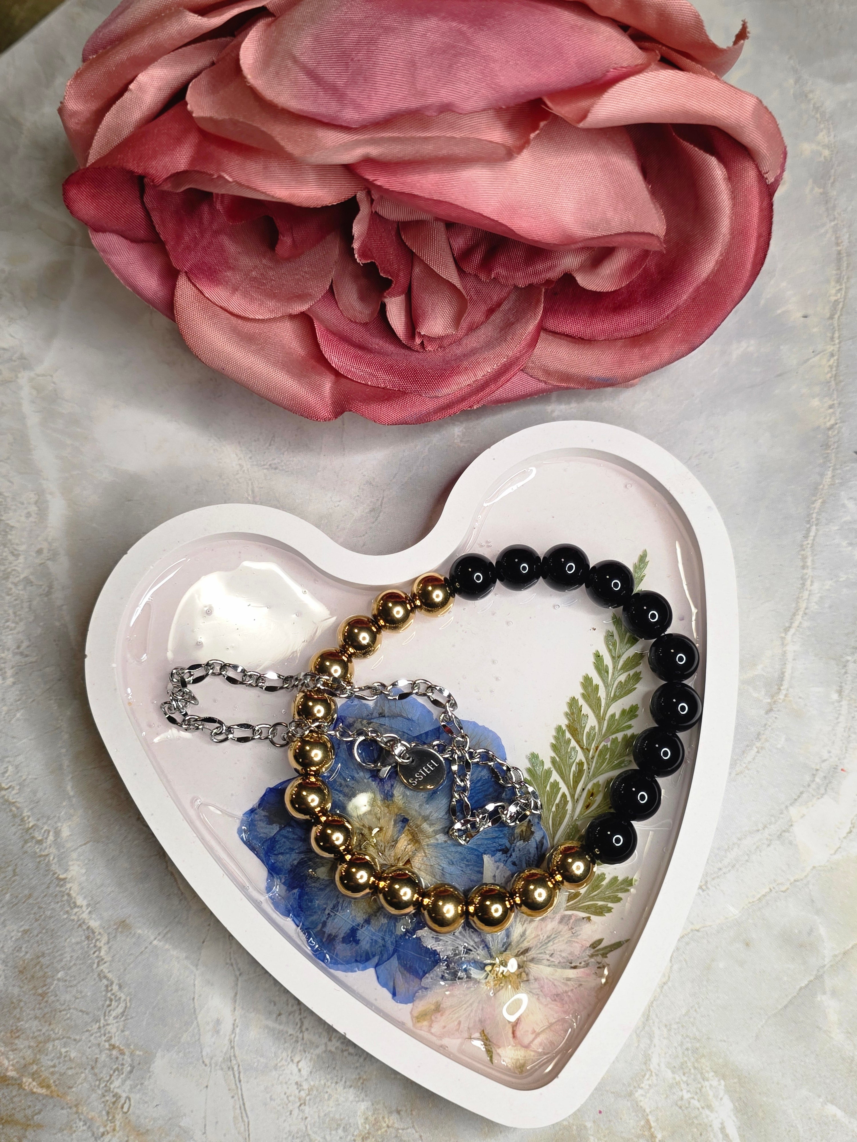 Pressed Flower Heart Trinket Tray | Eco Resin
