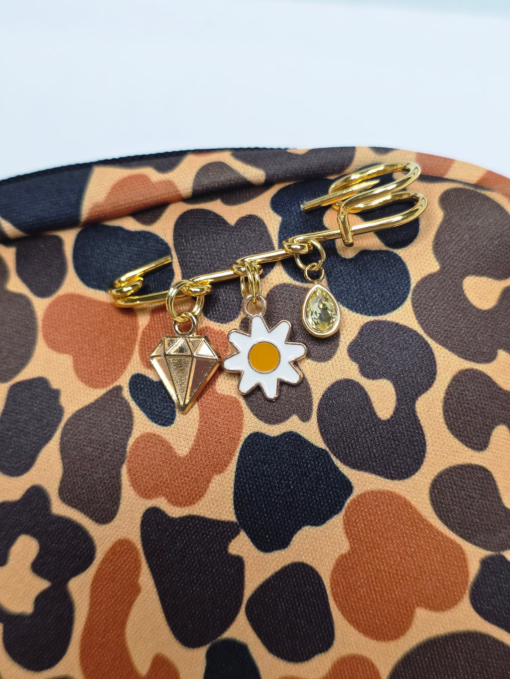 Orange Camo Charm Crossbody Bag