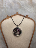 Preserved Flower Round Pendant Necklace