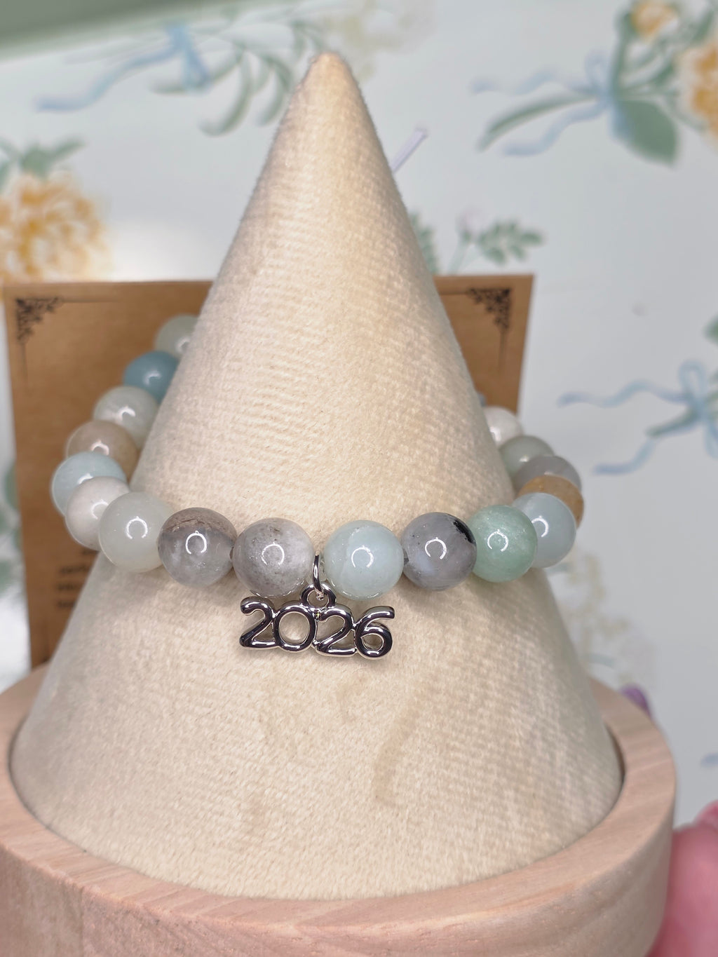Amazonite Stone of Confidence Bracelet with 2026 Charm