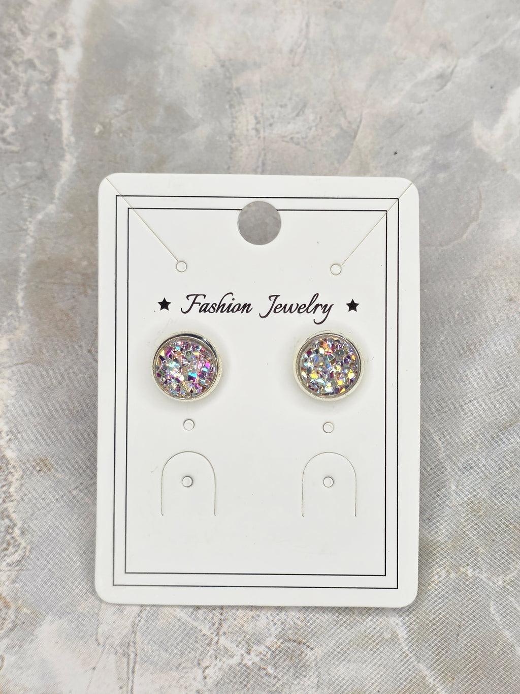 Druzy Faux Geode Stud Earrings