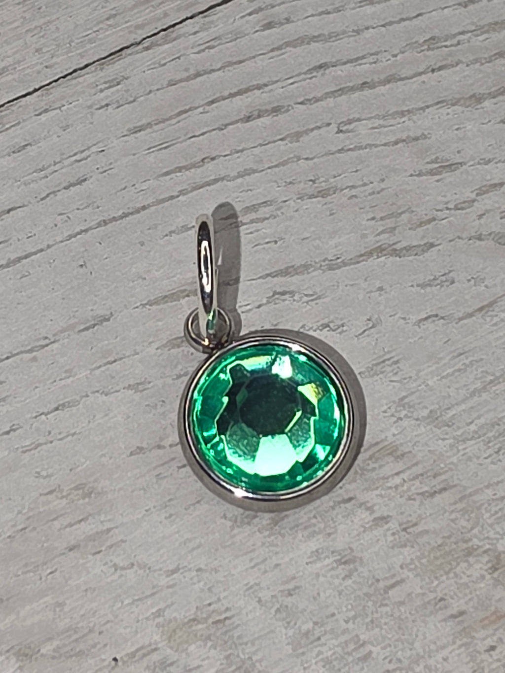 Large Silver Gemstone Charm  | Assorted Colors