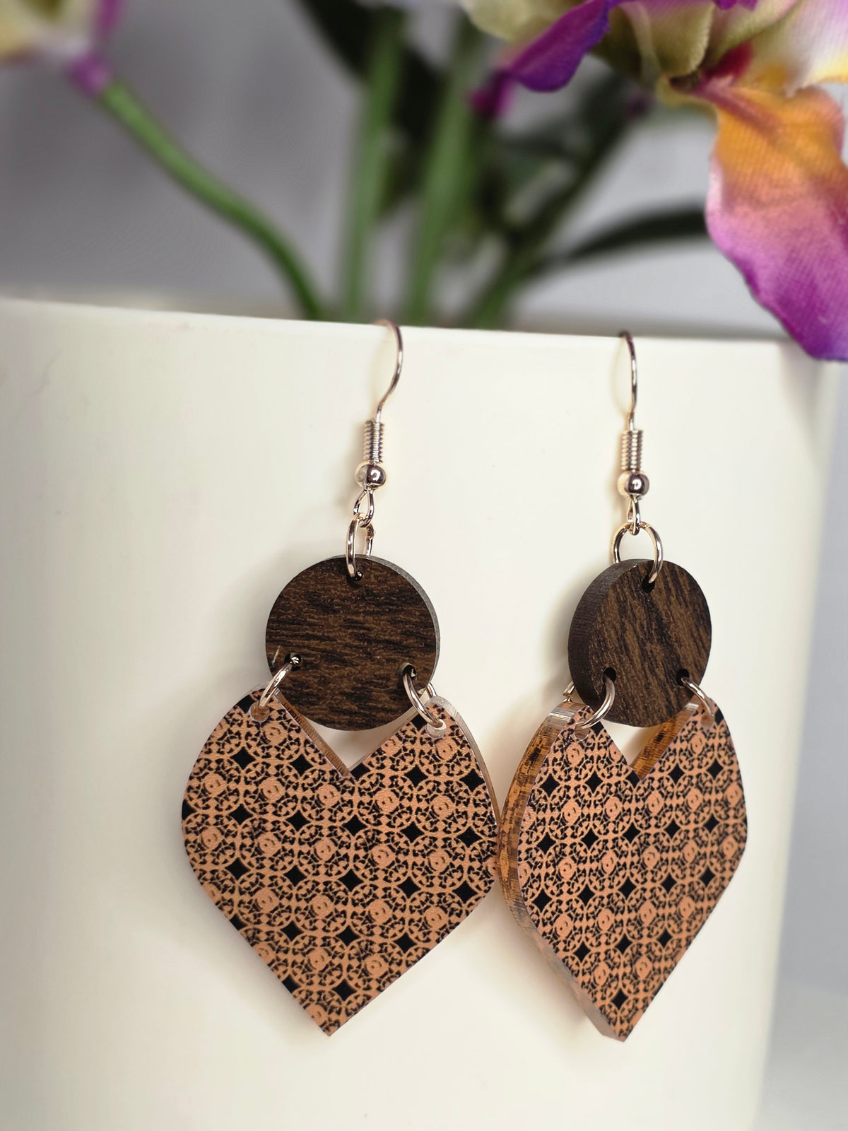 Brown Geometric Boho Earrings