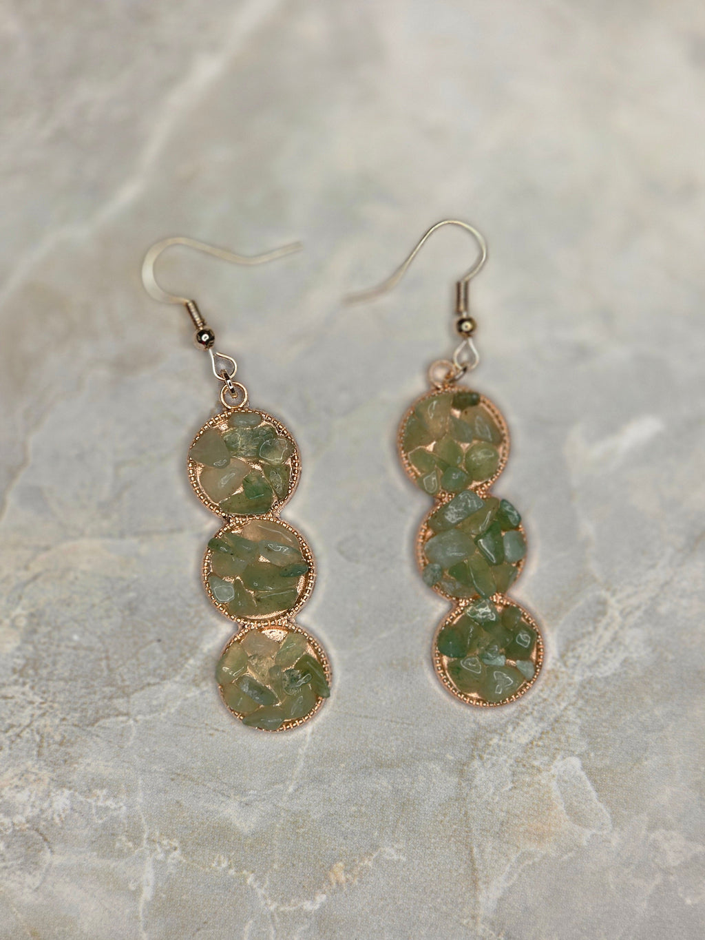 Triple Aventurine Drop Earrings