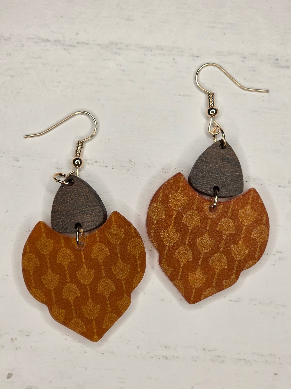 Orange Geometric Boho Earrings
