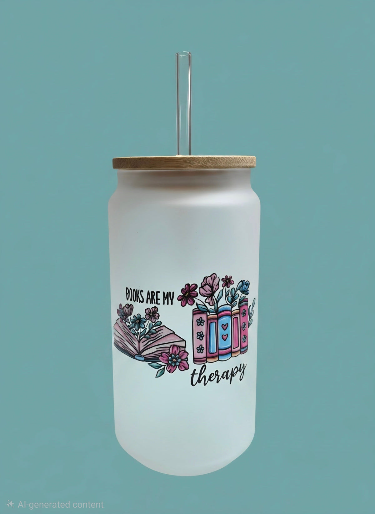 Books Are My Therapy Glass Can Cup
